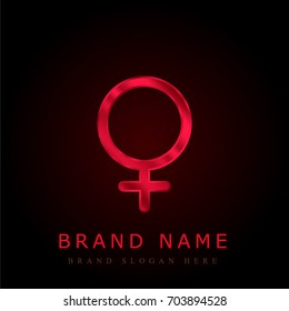 Female red chromium metallic logo