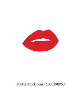 female red lips icon vector