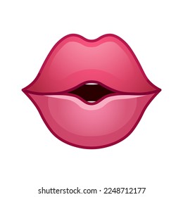 Female red lips Large size icon for emoji smile