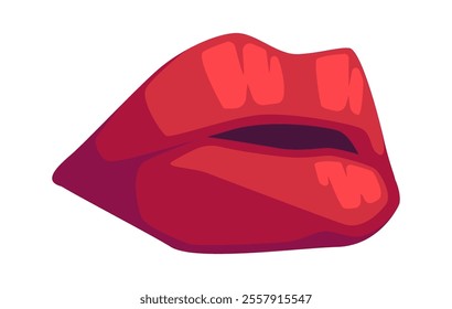 Female red lips vector illustration