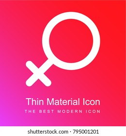 Female red and pink gradient material white icon minimal design