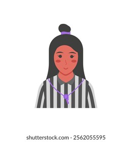 Female Referee, Football Championship Soccer Illustration