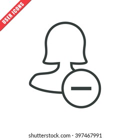 Female remove user icon