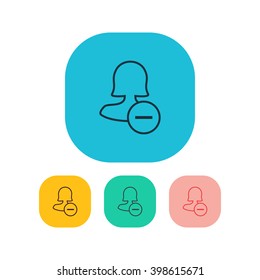 Female remove user icon