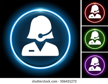 Female Representative on Glow Round Button