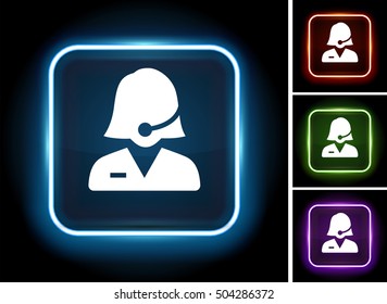 Female Representative on Glow Square Button