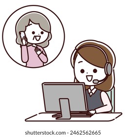 Ein weiblicher Vertreter lächelt in einem Callcenter