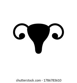 Female reproduction system icon. Women reproduction system black shape vector illustration isolated on white background