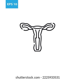 Female reproductive organ line icon Vector illustration