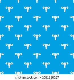 Female reproductive organ pattern vector seamless blue repeat for any use