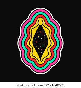 Female Reproductive Organ With Space,cosmos Inside. Feminist,uterus Print For T-shirt,poster,sticker Concept