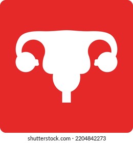 Female Reproductive System, Fertility Icon. Human Anatomy Symbol. Ginecologie Sign.
