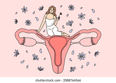 Female reproductive system health concept.