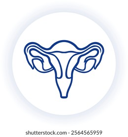 Female Reproductive System Icon. Human Anatomy Vector Illustration