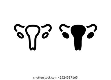Ícone do sistema reprodutivo feminino. Design de ícone de vetor.