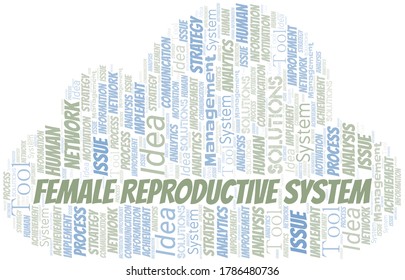 Female Reproductive System typography vector word cloud.