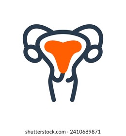 Female Reproductive Uterus Vector Icon Illustration