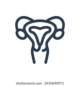 Female Reproductive Uterus Vector Icon Illustration