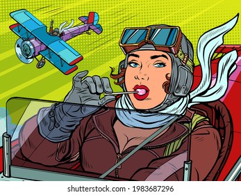 female retro pilot. professional military pilot