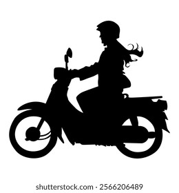 female rider silhouette vector design illustrator