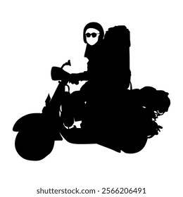 female rider silhouette vector design illustrator