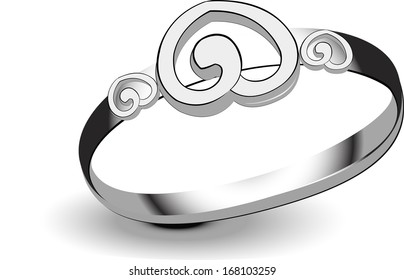 female ring with heart