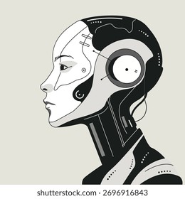 Una robot hembra con inteligencia artificial.