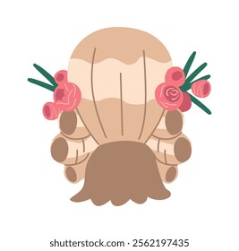 Female rococo wig with flowers