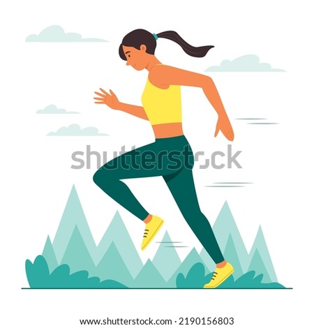 Female Runner Athlete Practice Running Outdoor.
