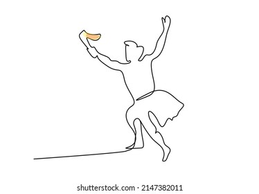 a female runner happily carries a torch