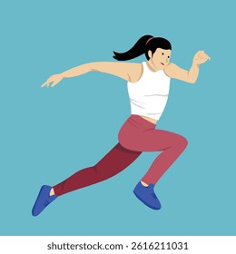 Female Runner Jogging Outdoor Sport Illustration