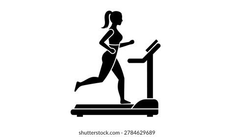 Female runner on treadmill in motion