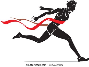 Female Runner Silhouette, Finish Line