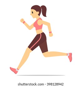 Female Runner Vector Stock Vector (Royalty Free) 398128942