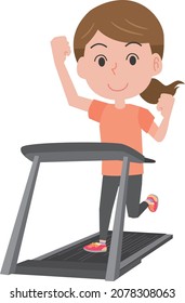Mujer corriendo sobre una cinta de correr