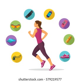 Female running and tracking