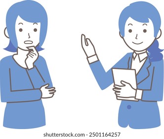 A female salesman serving a female customer