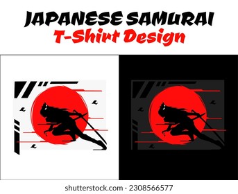 female samurai, silhouette japan samurai vector for design t shirt concept, silhouette samurai, Japanese t-shirt design, run samurai