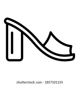 Female sandals icon. Outline female sandals vector icon for web design isolated on white background