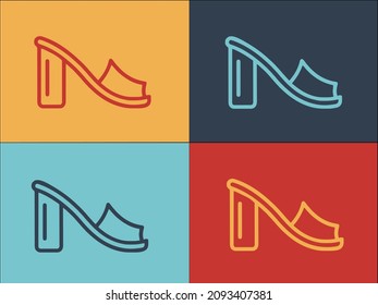 Female Sandals Logo Template, Simple Flat Icon of female,fashion,summer