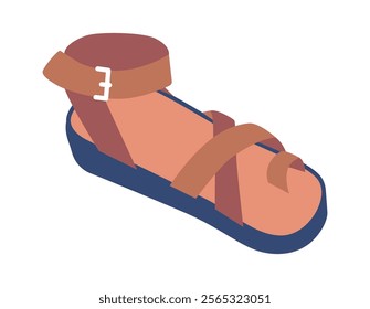 Female sandals shoes model vector illustration