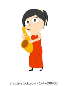 female saxophone vector illustration design