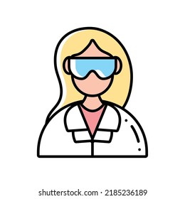 Female Scientist Biologist Icon Isolated