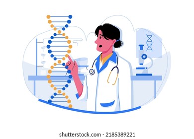 Female scientist doing DNA research