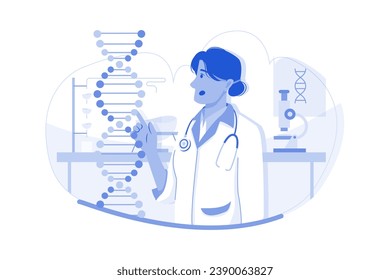 Female Scientist Doing DNA Research