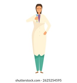 Female scientist doing scientific research holding a test tube with yellow liquid