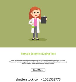 Female Scientist Doing Test Information