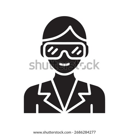 Female scientist in lab coat and goggles conducting scientific research and experiment in laboratory chemist or biologist working on discovery innovation