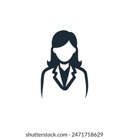 female scientist science logo vector illustration template design