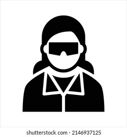 Female Scientist Vector Icon Symbol Design